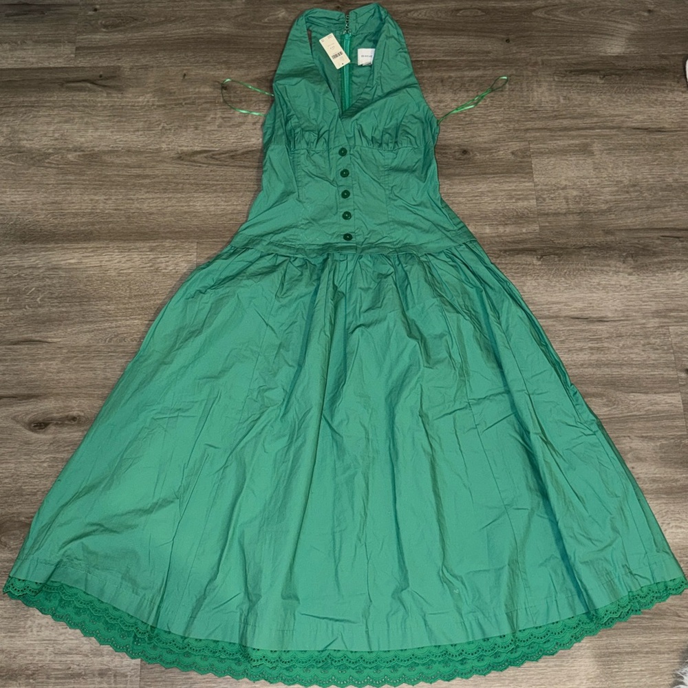 Maeve halter v neck drop waist midi dress - Picture 6 of 14